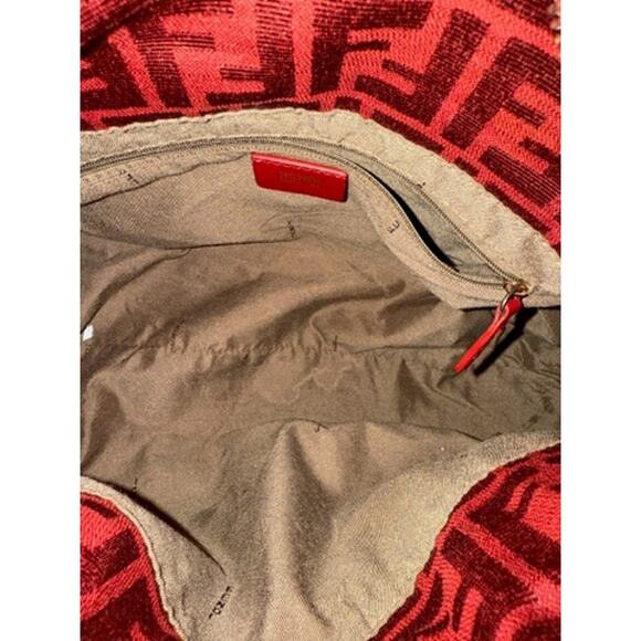 Fendi Red Zucca Chefs bag*Red Canvas & Leather*BEAUTIFUL CONDITION - Picture 11 of 16